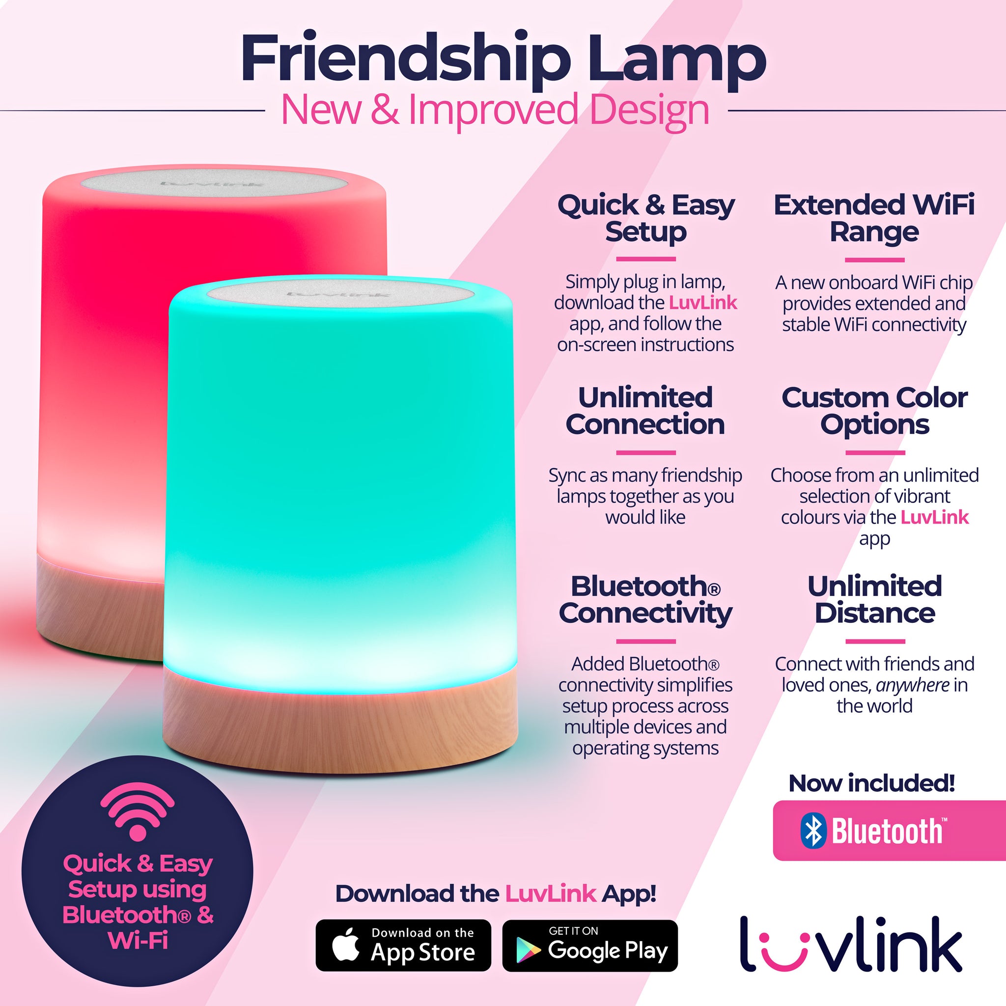 Friendship Lamps by LuvLink® - Long Distance Friendship Lamp