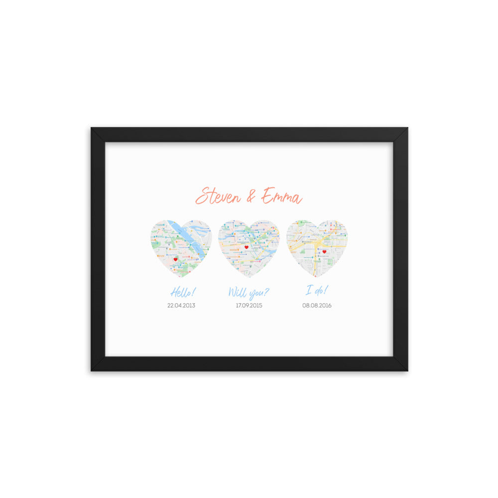 'Our Story' custom framed print