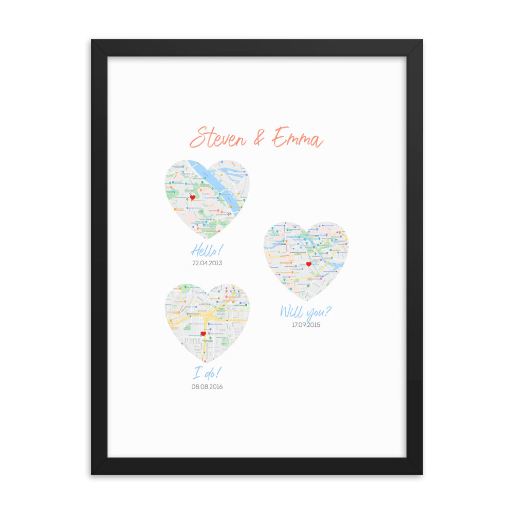 'Our Story' custom framed print