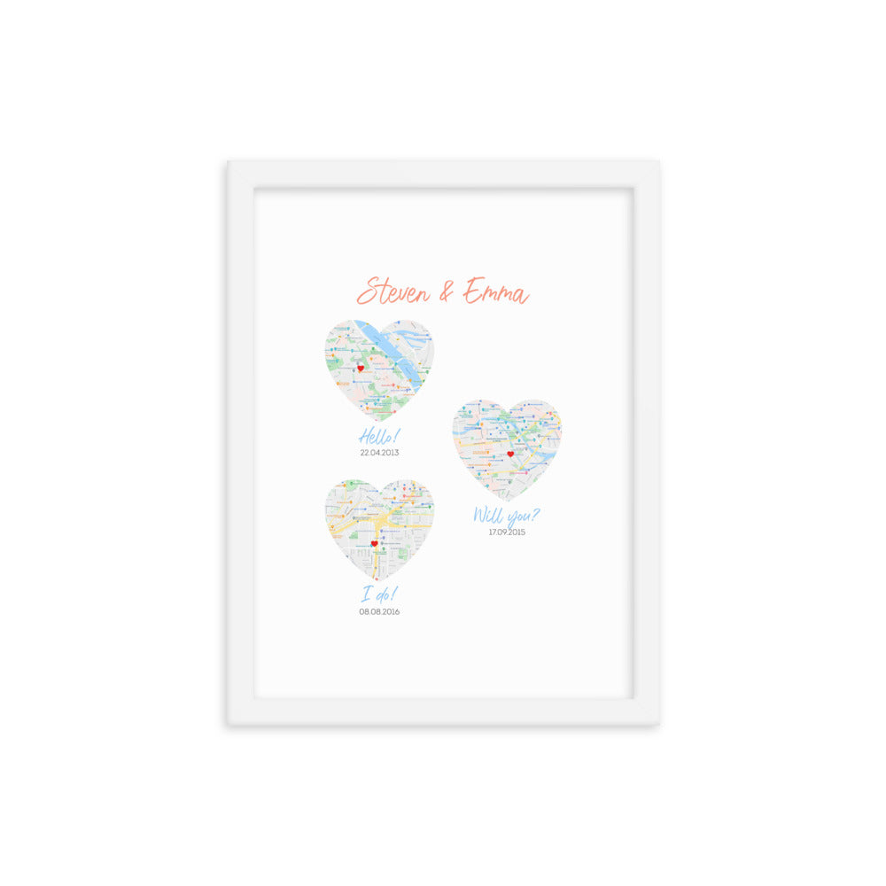 'Our Story' custom framed print